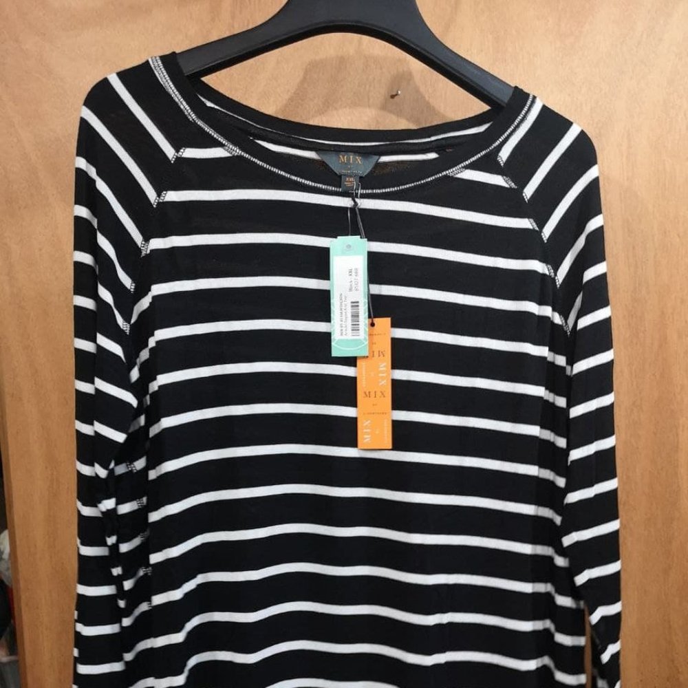 Mix Black & White Striped Shirt